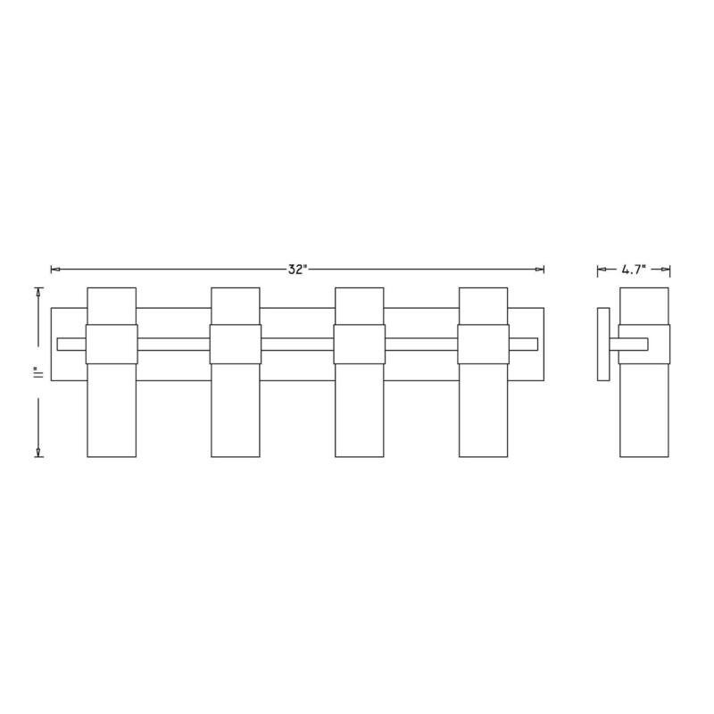 Z-Lite 343-4V Lawson 4 Light 32" Wide Vanity Strip