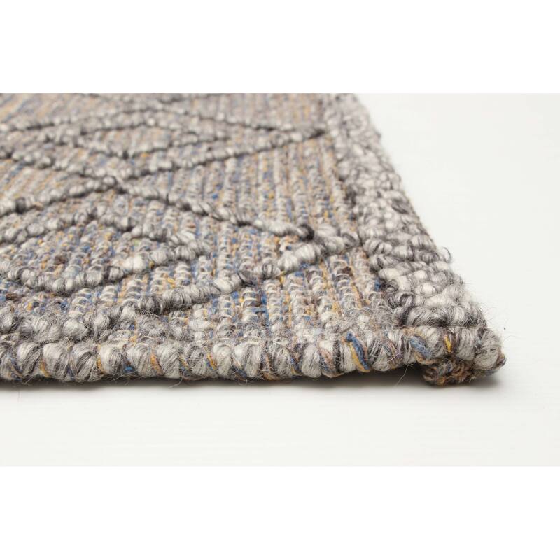 ECARPETGALLERY Braid weave Sienna Grey Wool Rug - 5'3 x 7'7