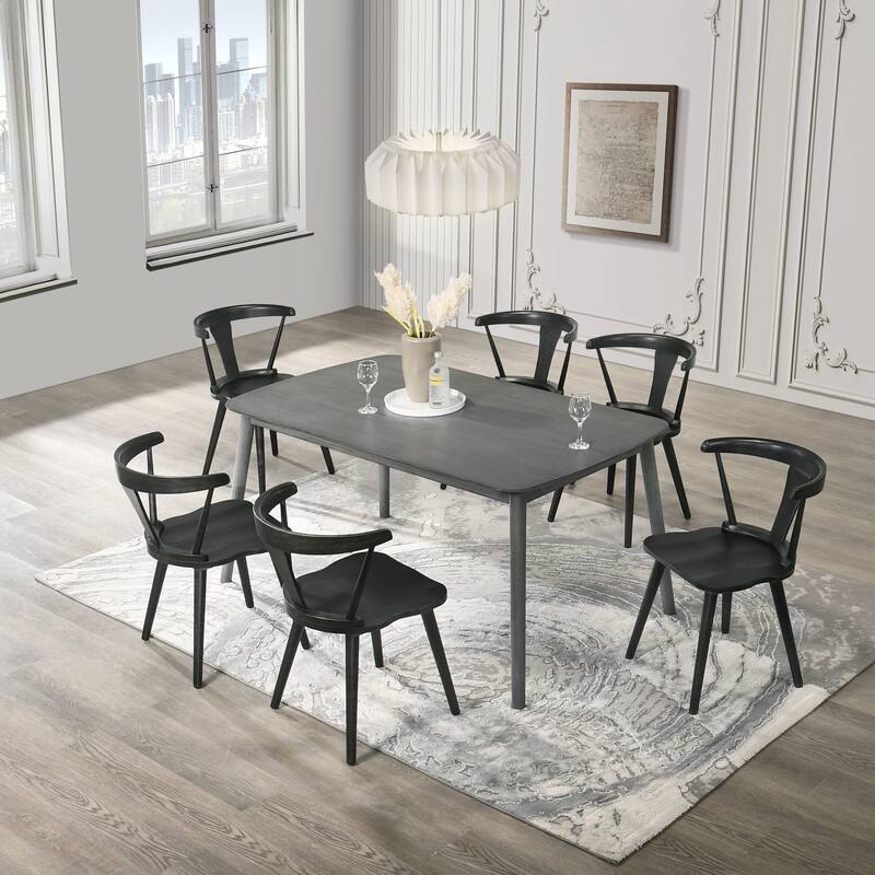 2 Pieces Set Dining Side Chair Rustic Modern Farmhouse Design Retro Design Easy to Assembly