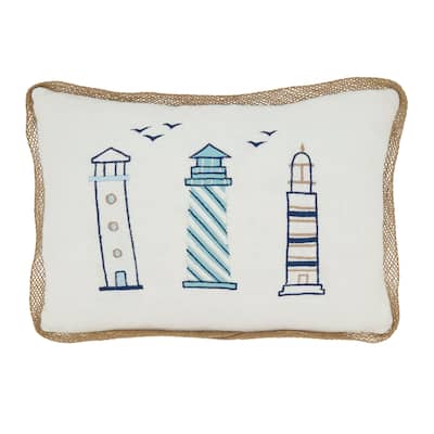 Triple Lighthouse Harmony Throw Pillow