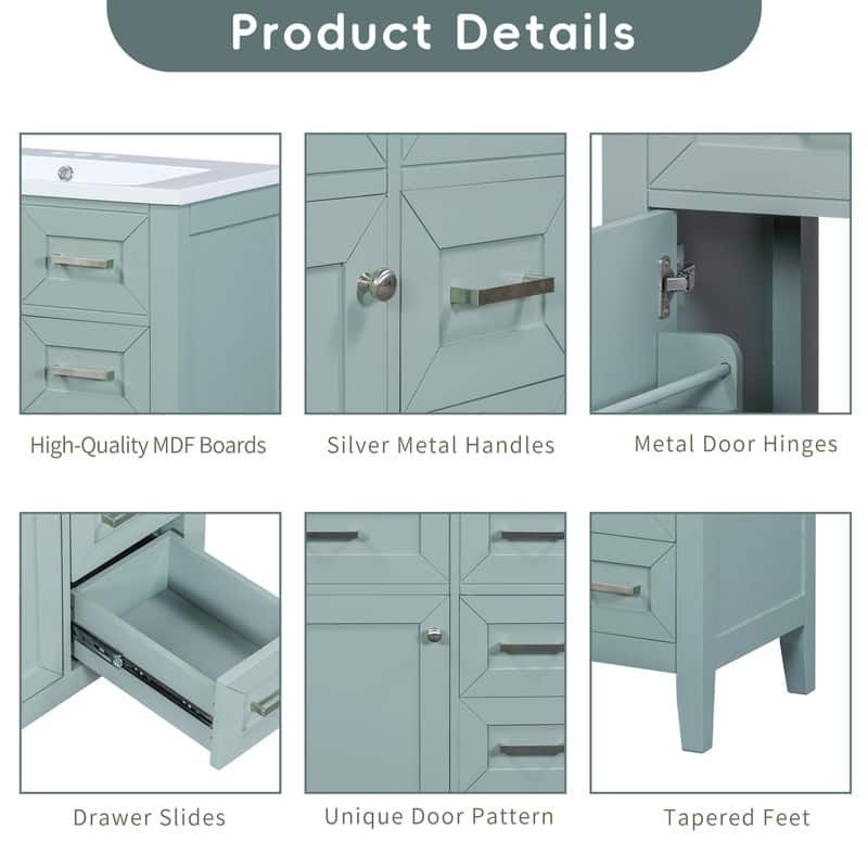 30" Bathroom Vanity without Sink, Cabinet Base Only, Bathroom Cabinet