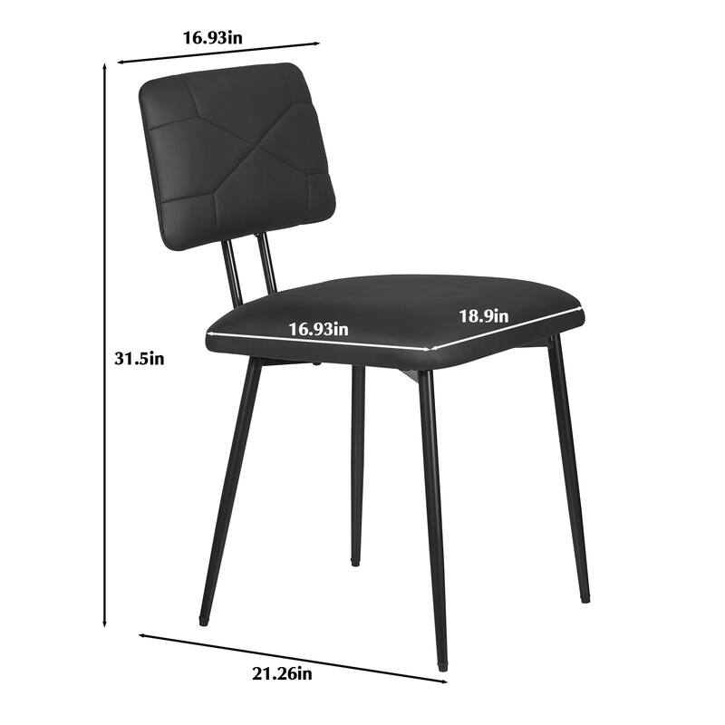 VECELO PU Leather Dining Chairs 2/4-Pack X-Back Side Chairs with Gold/Black Legs for Living room Bedroom Study Kitchen