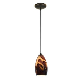 Access Lighting Champagne Bronze Integrated LED Cord Pendant, Inca Shade