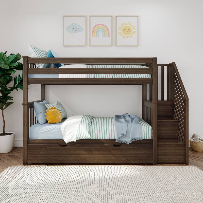 Max and Lily Twin over Twin Staircase Bunk with Trundle