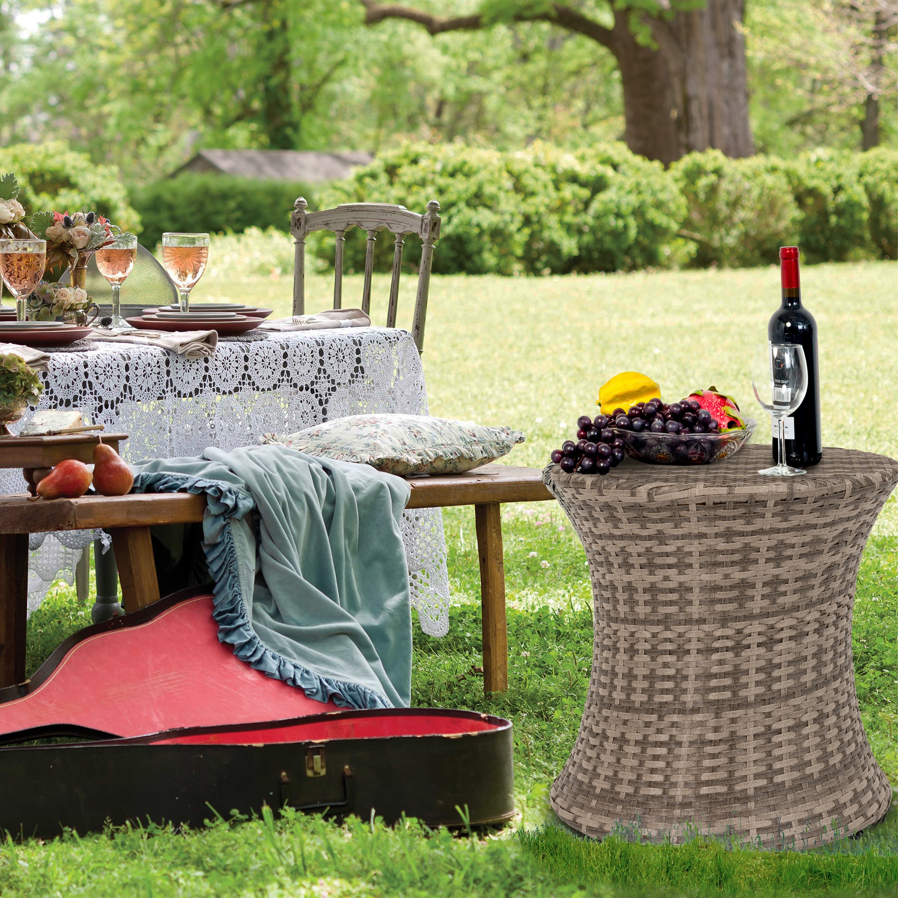 Tall round patio best sale table