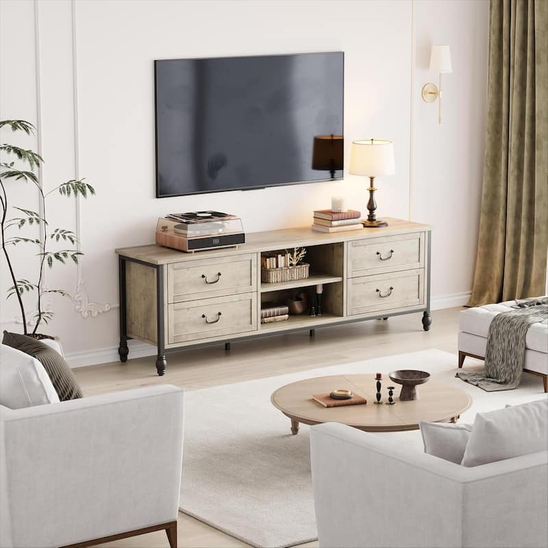 Modern Large TV Stand with Storage, Entertainment Center for Living Room - N/A
