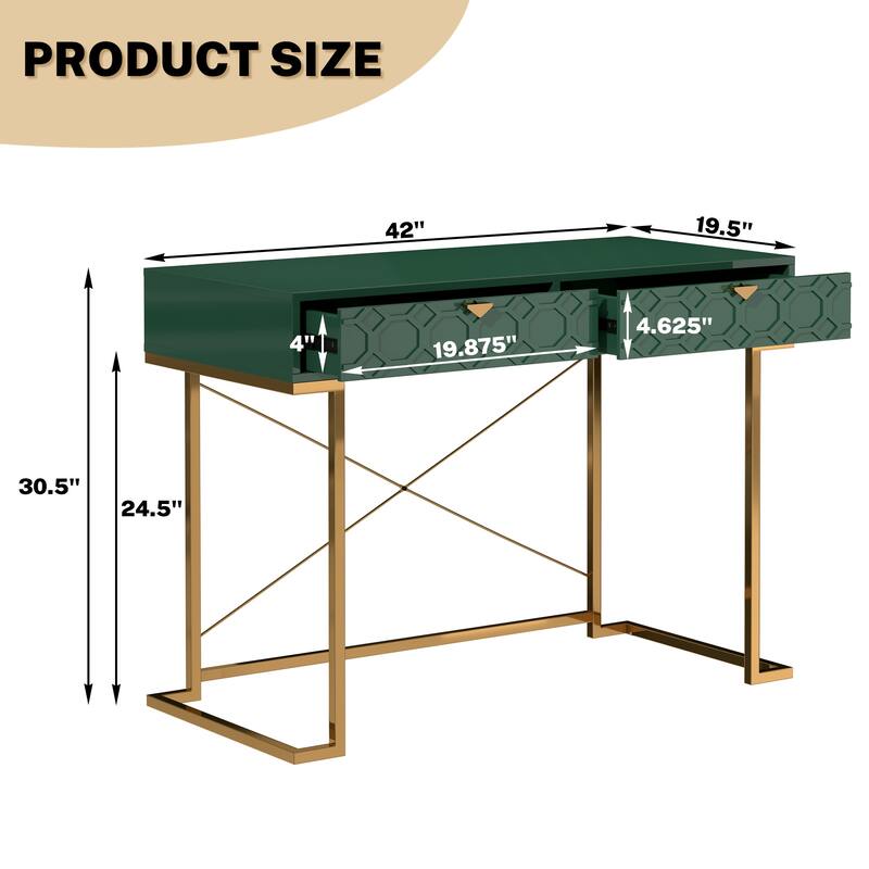 Glossy Storage Home Office Desk with Drawer