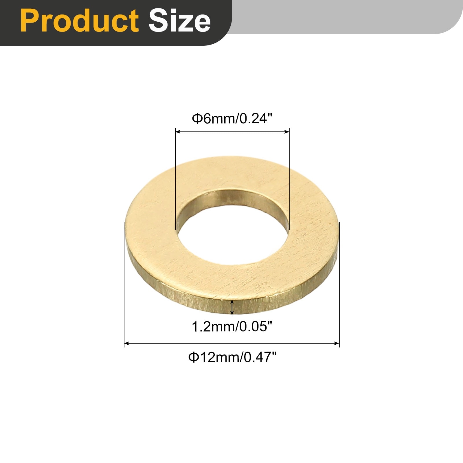 Flat Washer, Brass Ring Flat Washers Metal Sealing Gasket Ring for Screws Bolt Nut