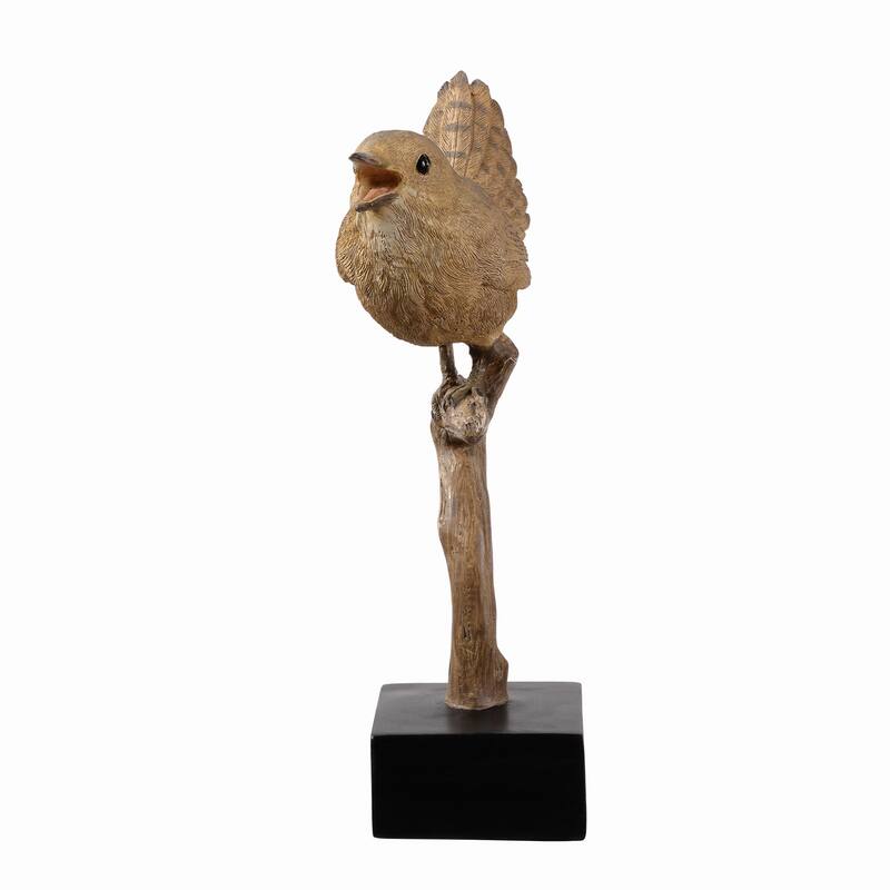 Nightingale Bird On Branch Decoration - 8.5"