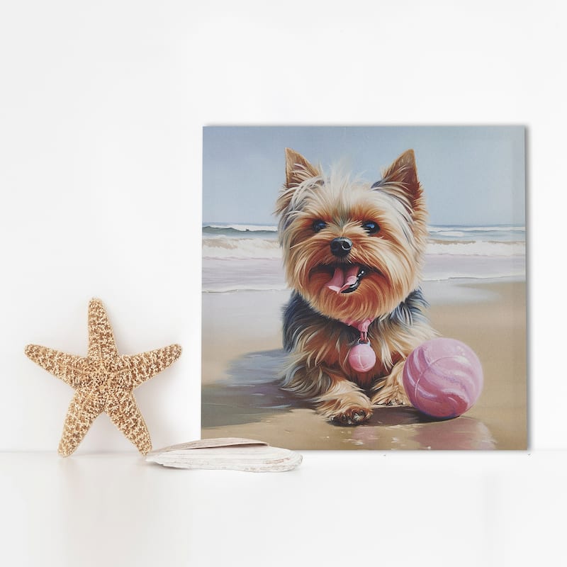 Madison Park Beach Dogs Canvas Wall Art