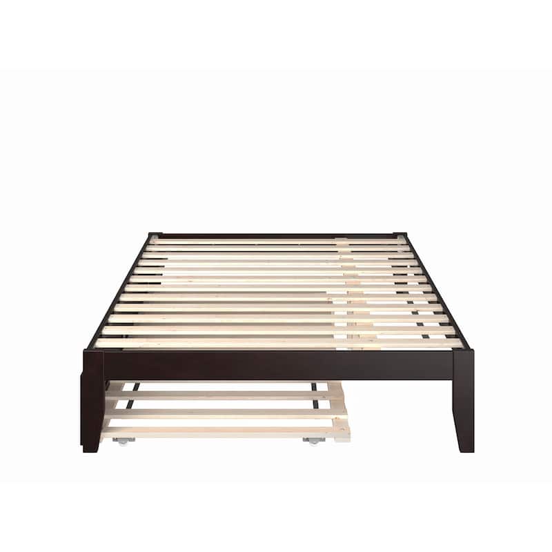 Colorado Full Platform Bed with Twin Trundle in Espresso