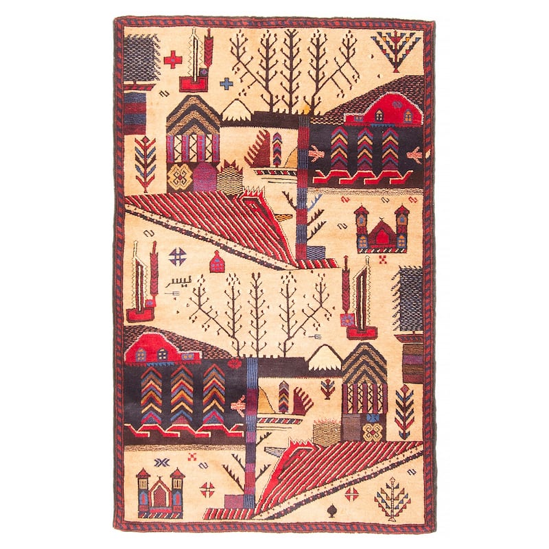 Teimani Tan Rug 2'10" x 4'8" - 2'10 x 4'8 - Tan - 2'10 x 4'8