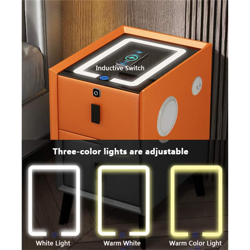 2 Drawer Smart Multi-functional Nightstand with Charging Station