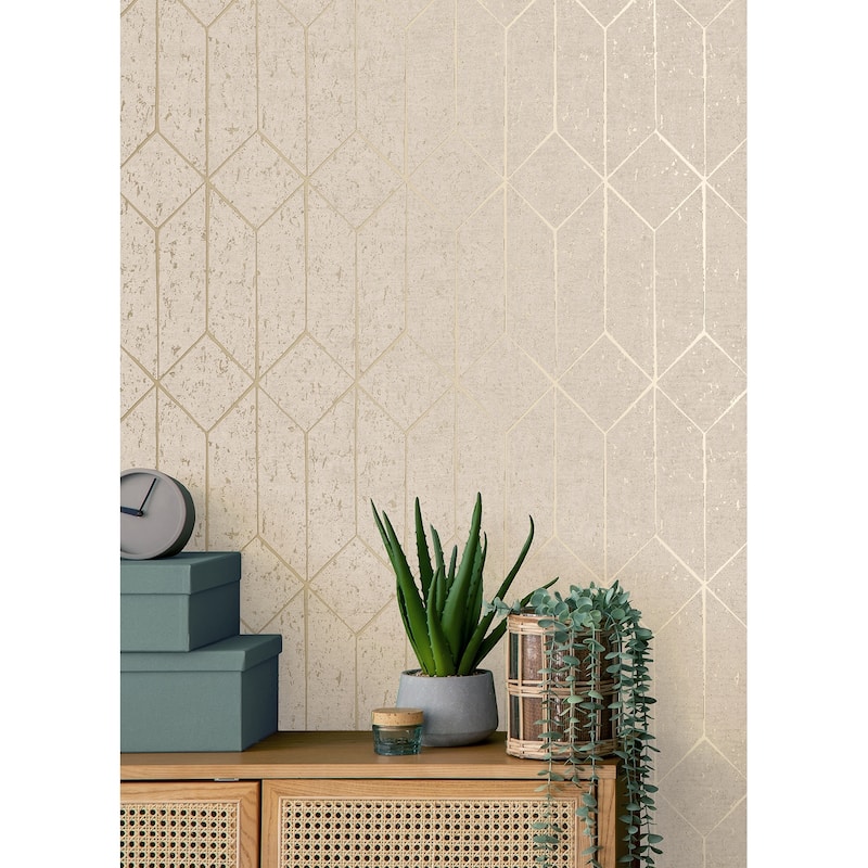 Leaves Ford Faux Fabric 33' L X 20.5" W Wallpaper Roll - Yellow