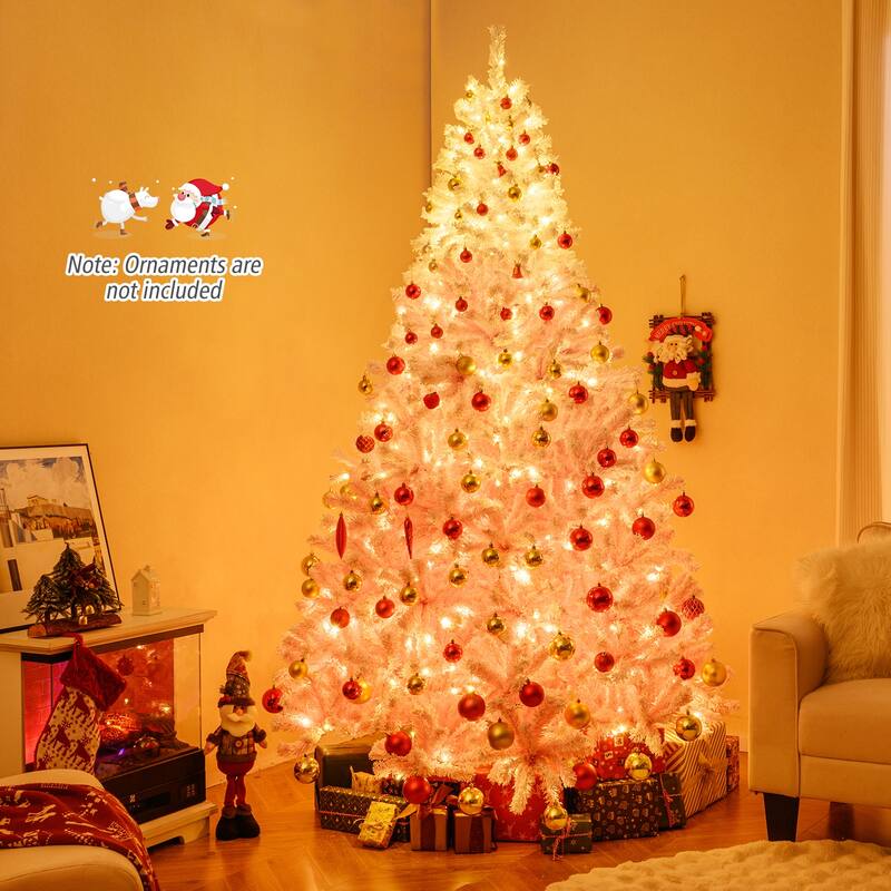 Costway 5/6/7/8 FT Artificial Christmas Tree with 180/250/350/470 Warm - See Details