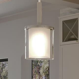 Luxury Contemporary Pendant Light, 14"H x 6.25"W, with Transitional Style, Brushed Nickel, UHP3200 by Urban Ambiance