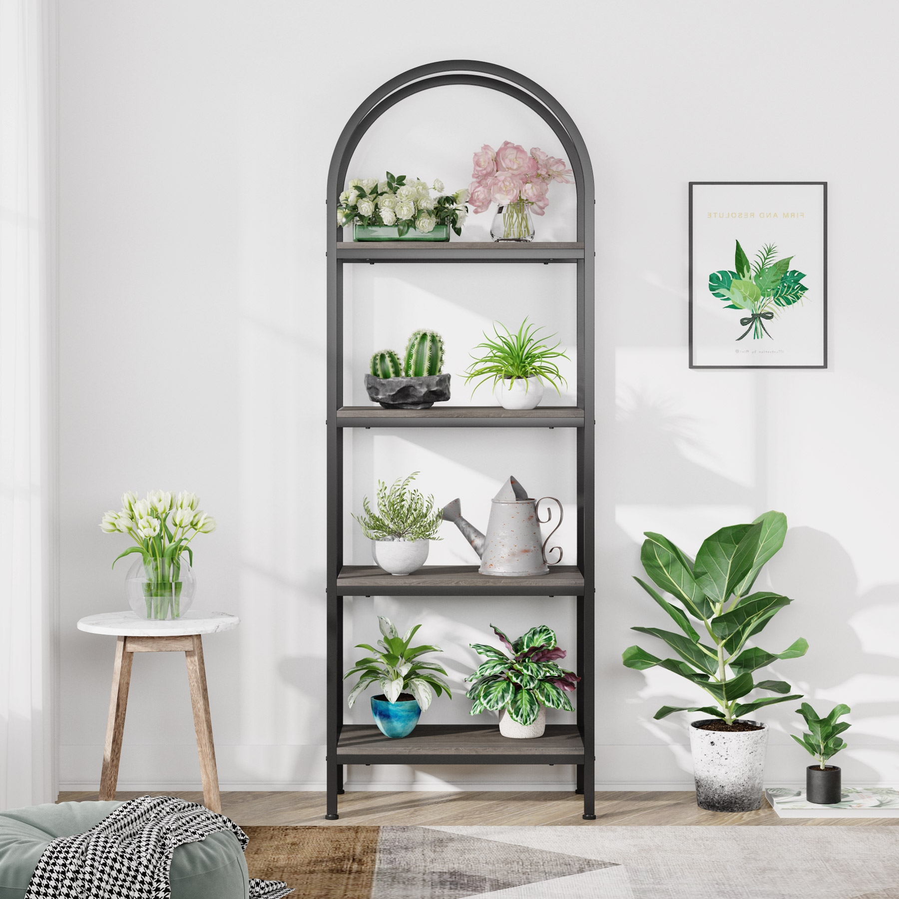 Industrial 4 outlet tier bookshelf