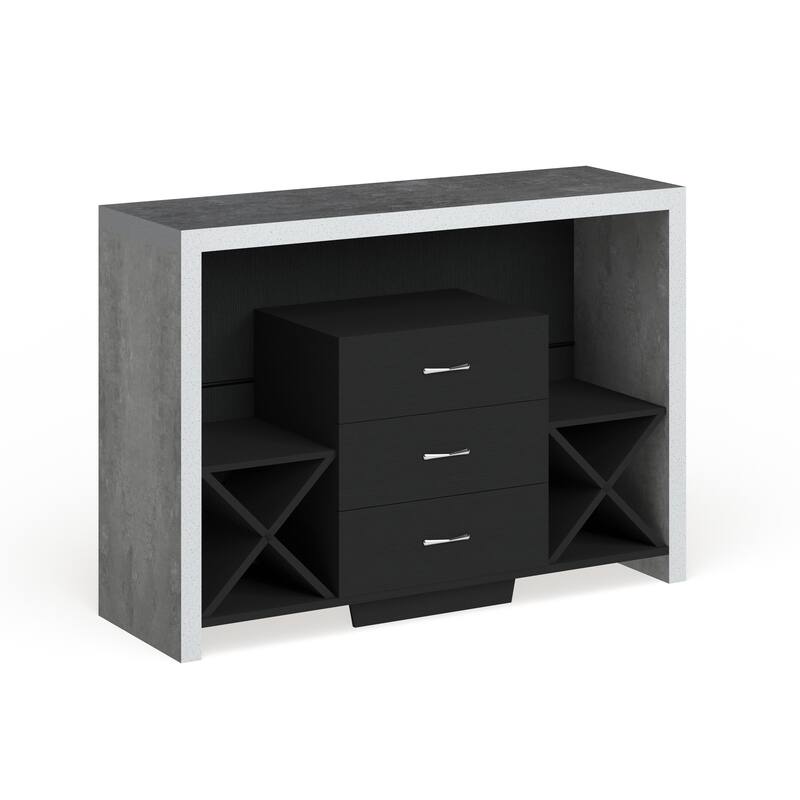 Furniture of America Mystal Industrial Concrete-like 3-drawer Buffet