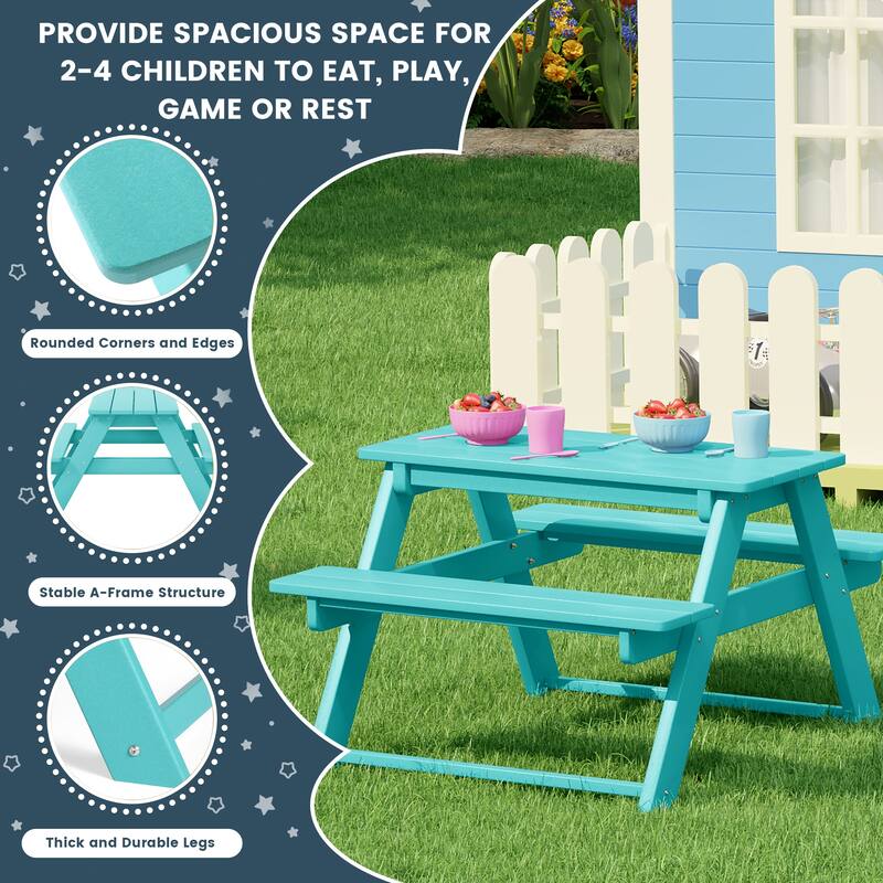 Laguna Kids Outdoor Poly Picnic Table