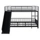 preview thumbnail 31 of 38, Unique Design Full over Full Size Metal Bunk Bed with Slide and Guardrails