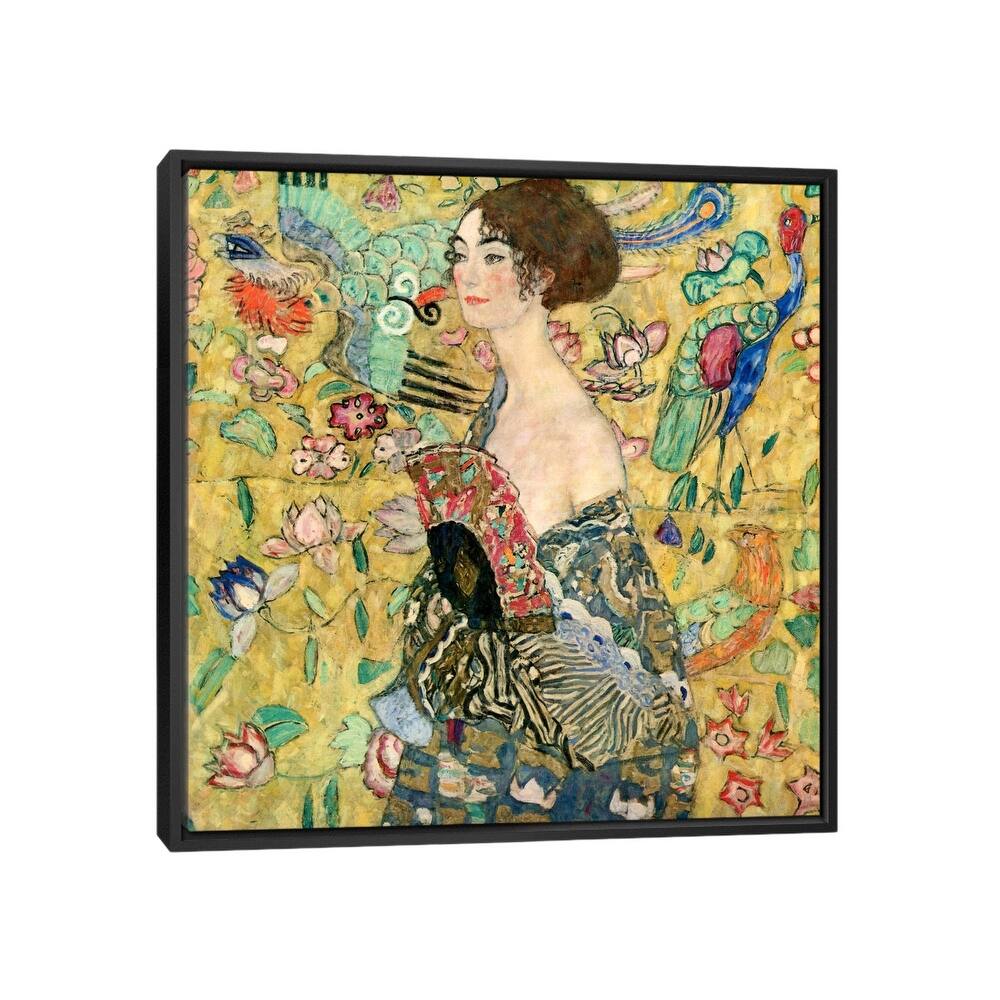 iCanvas "Lady with a Fan" by Gustav Klimt Framed Canvas Print