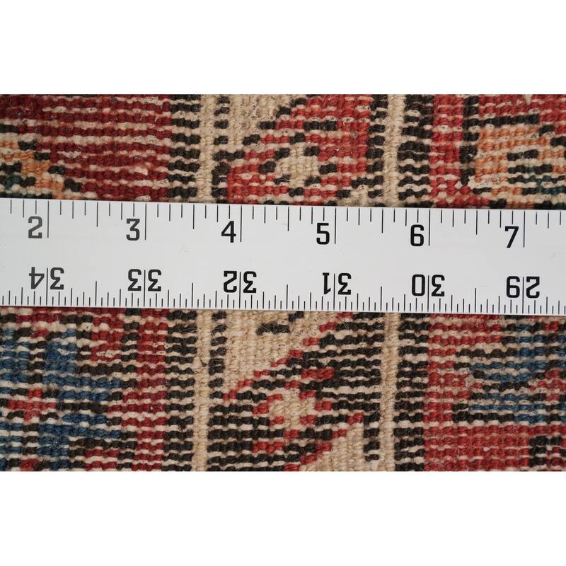 Hand Knotted Oriental 100% Wool Carpet Traditional Geometric Brown Sarab Runner Rug - 8' 6'' X 3' 0''