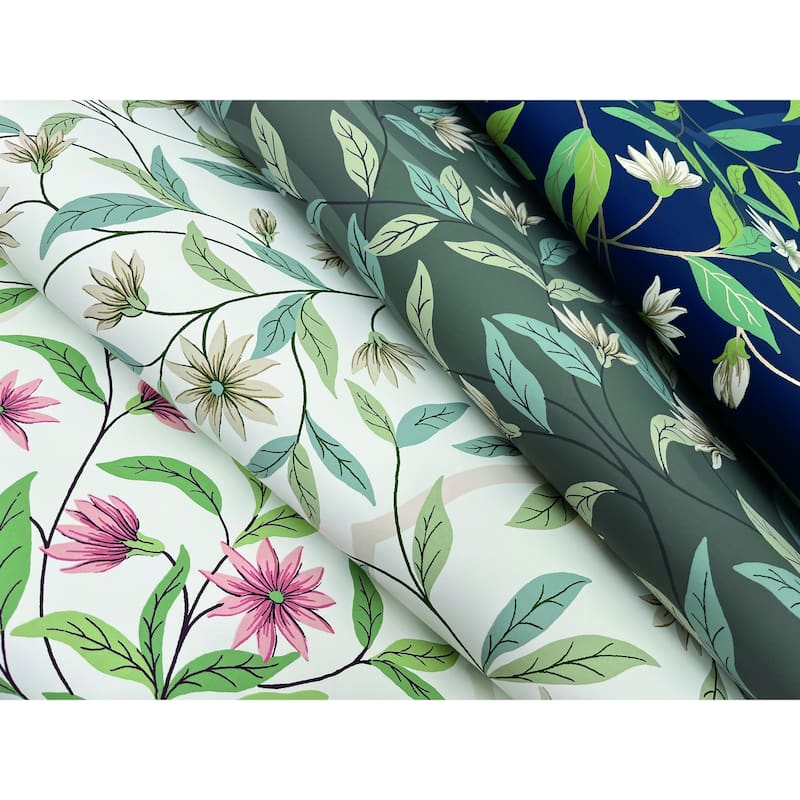 Norwalk Jasmine 27 in. x 27 ft. = 60.75 sq. ft Wallpaper Roll