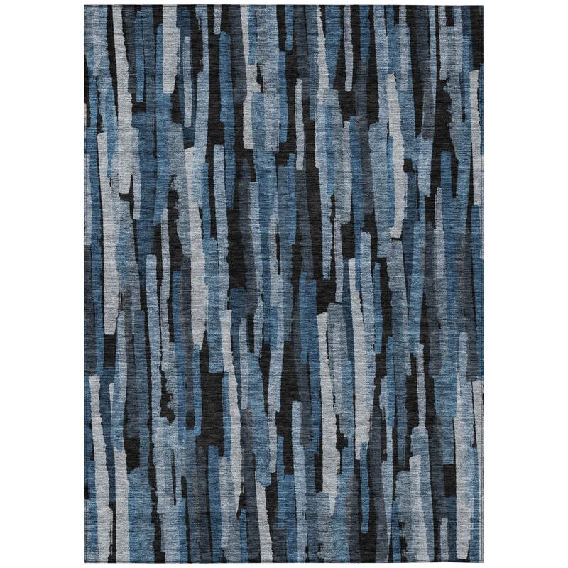 HomeRoots Striped Transitional Rectangle Outdoor Rug