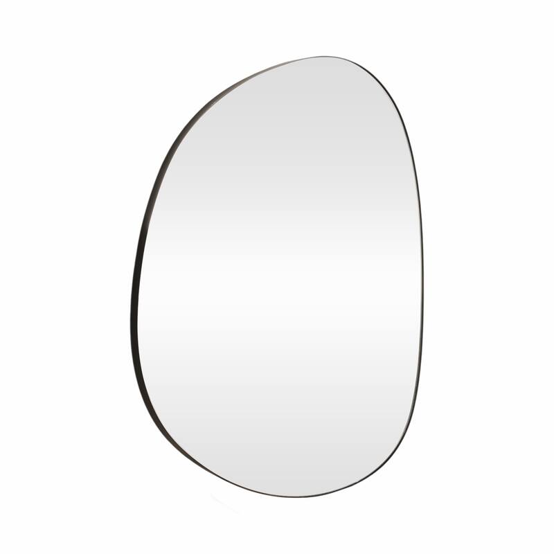 Metal Decorative Mirror - Abstract Shape Wall Accent - 35" Black - 29.5" x 1" x 35.25"