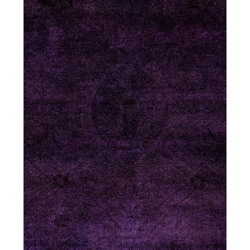 Overdyed One-of-a-Kind Hand-Knotted Area Rug - Purple - 3' 0" x 10' 10"