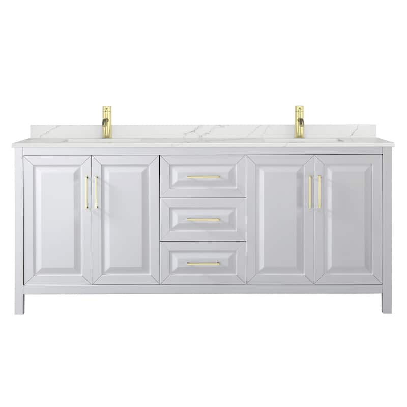 Daria 80-inch Double Vanity, Single Hole Quartz Top