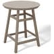preview thumbnail 90 of 111, Laguna Hdpe All Weather Outdoor Patio 35" Round Counter Table Weathered Wood