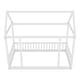 preview thumbnail 23 of 37, Twin Size Pine Wood Floor Bed with House Roof Frame and Safety Guardrails