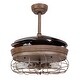 preview thumbnail 6 of 7, Industry 46-inch Bronze Industrial Weathered Oak Retractable Ceiling Fan