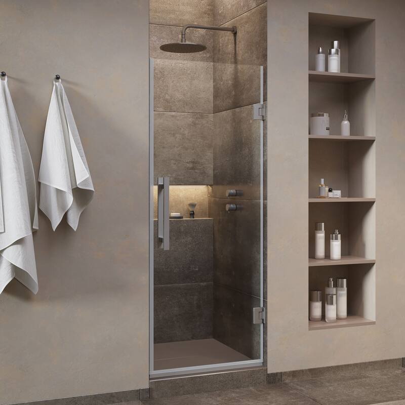 OVE Decors Panama Alcove Frameless Pivot Hinge Shower Door, 2025 - 31" - Satin Nickel
