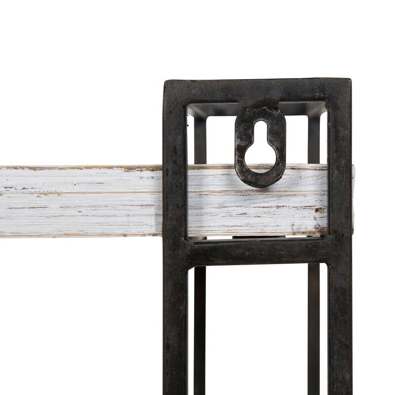 Kate and Laurel Lintz Wood and Metal Floating Wall Shelves - 26x30.5