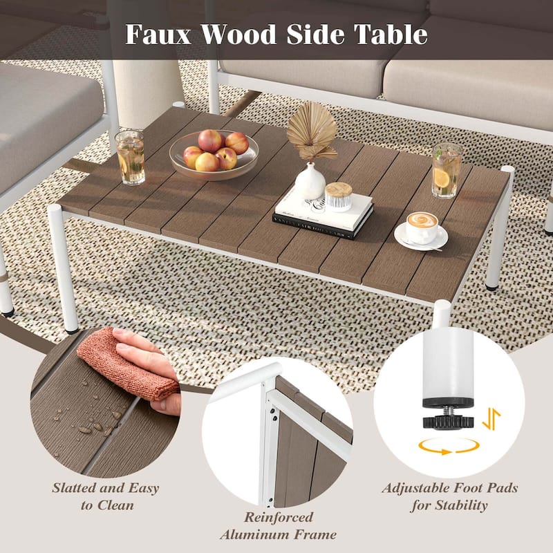 Costway 2 PCS Patio Sofa Set with Thick Cushions Modern Bistro Set for