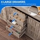 preview thumbnail 27 of 32, Farmhouse Sideboard Buffet Cabinet with Storage-Sliding Barn Doors and 4 Drawers