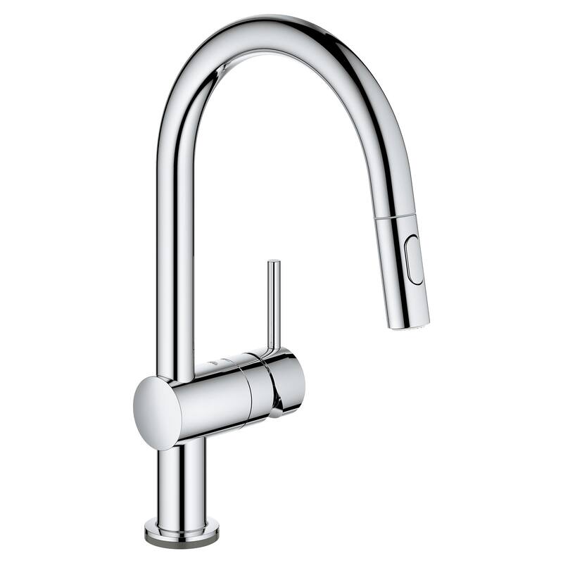 Grohe Minta 1.75 GPM Single Hole Pull Down Kitchen Faucet with On/Off - Starlight Chrome