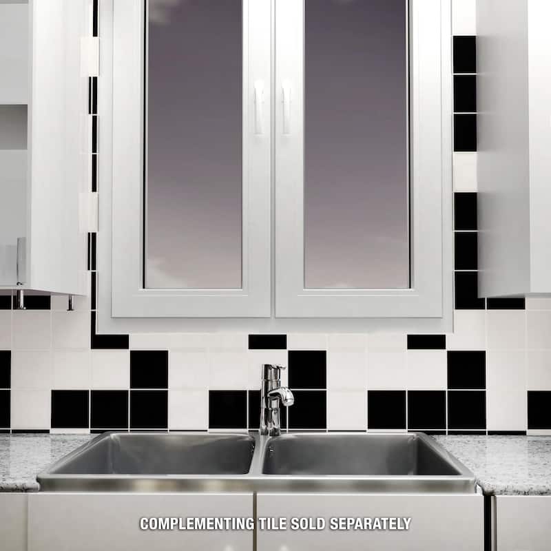 Merola Tile Twist Square Soft Cream 11-3/4" x 11-3/4" Ceramic Mosaic Wall Tile - White - Case (10 Tiles)