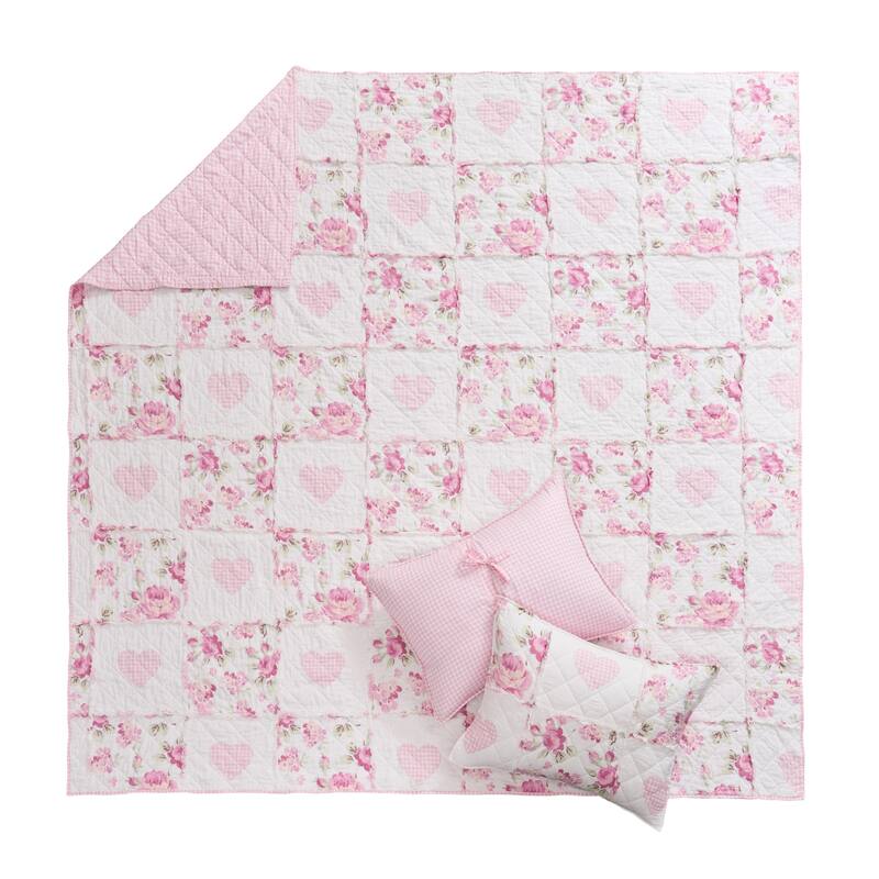 Greenland Home Fashions Veronica's Hearts Reversible Quilt Set
