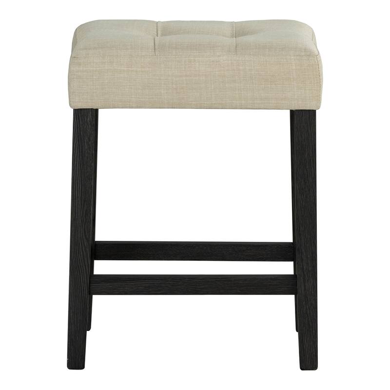 Furniture of America Getso 3-Piece Black Wood Two-Tone Counter Height Dining Table Set with Tufted Seat