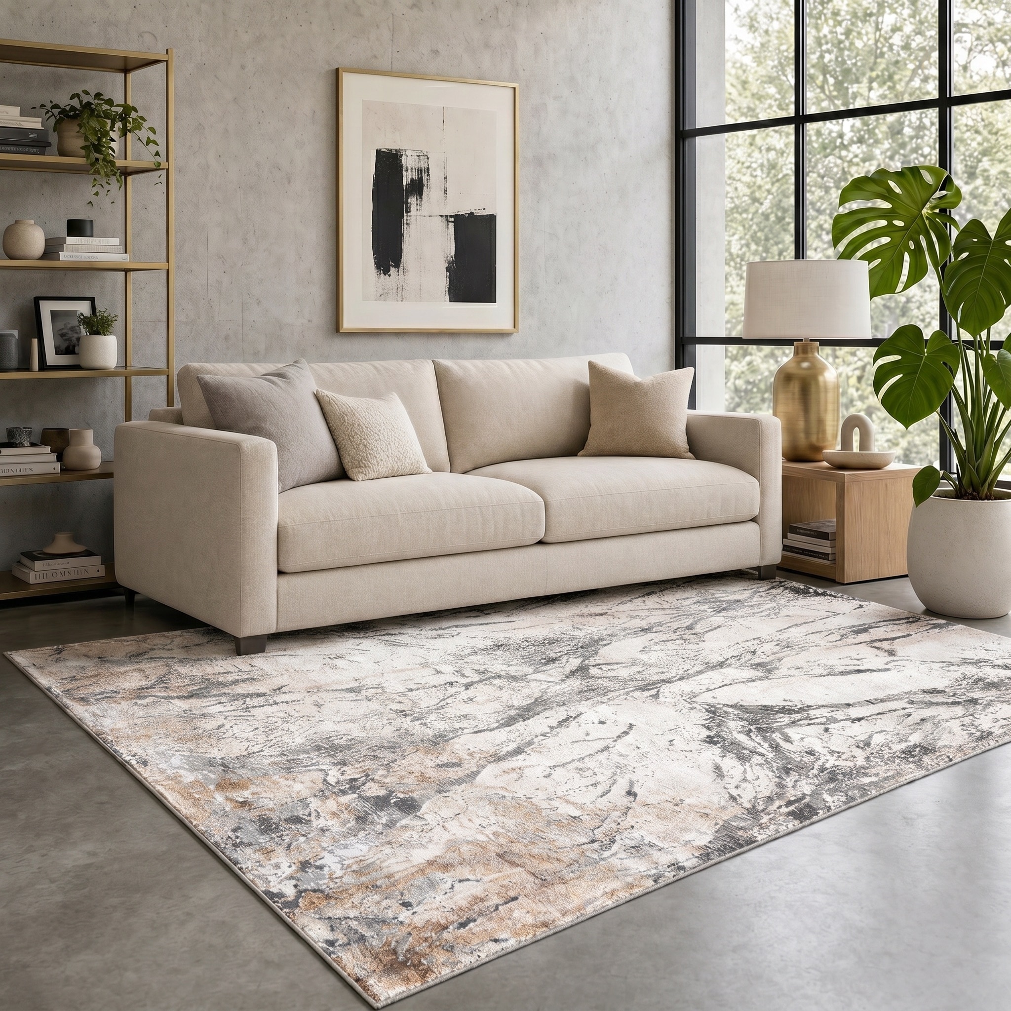 MDA Rugs Bowman Abstract Ivory/Gray Area Rug