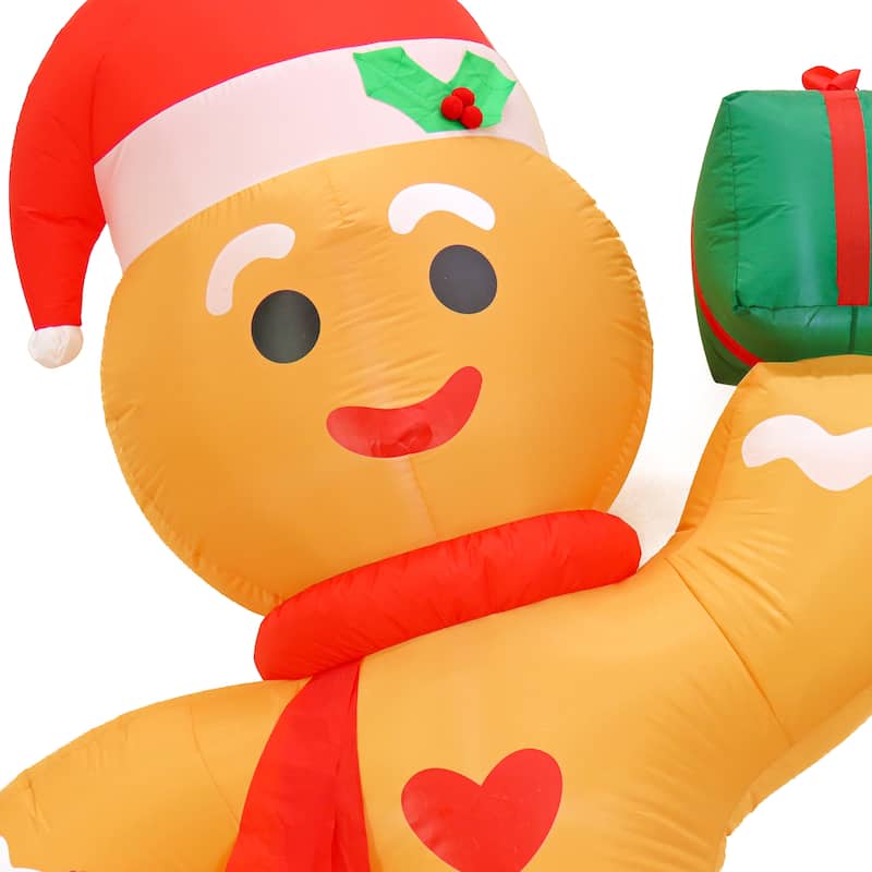 National Tree Company 8 ft. Inflatable Blow Up Gingerman with 6 Warm White LED Lights