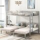 preview thumbnail 23 of 22, Full over Twin & Twin Size Bunk Bed with Built-in Shelf in Black