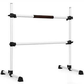 4 Ft Portable Freestanding Stable Construction Pilates Ballet Barre with Double Dance Bar - 49" x 28" x 47" (L x W x H)