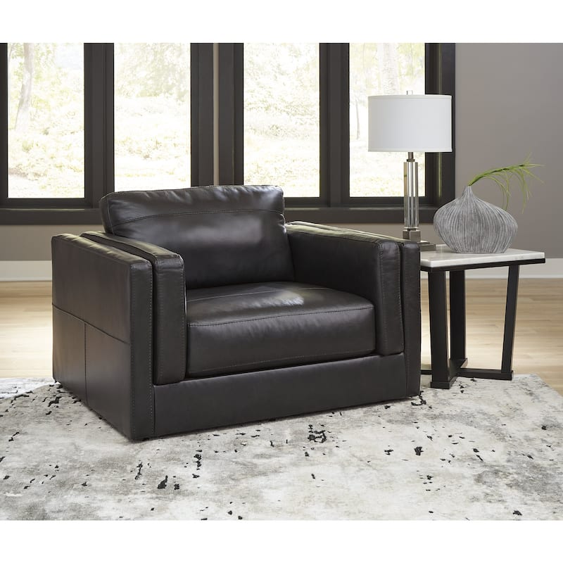 Signature Design by Ashley Amiata Black 2-Piece Upholstery Package - 50" W x 41" D x 35" H