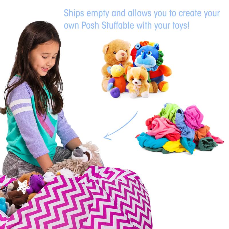 Kids' Stuffed Animal Storage Bean Bag Chair Cover or Toy Organizer