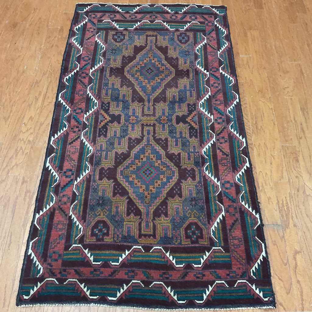 HERAT ORIENTAL Handmade Balouchi Wool Rug - 3'8" x 6'9"