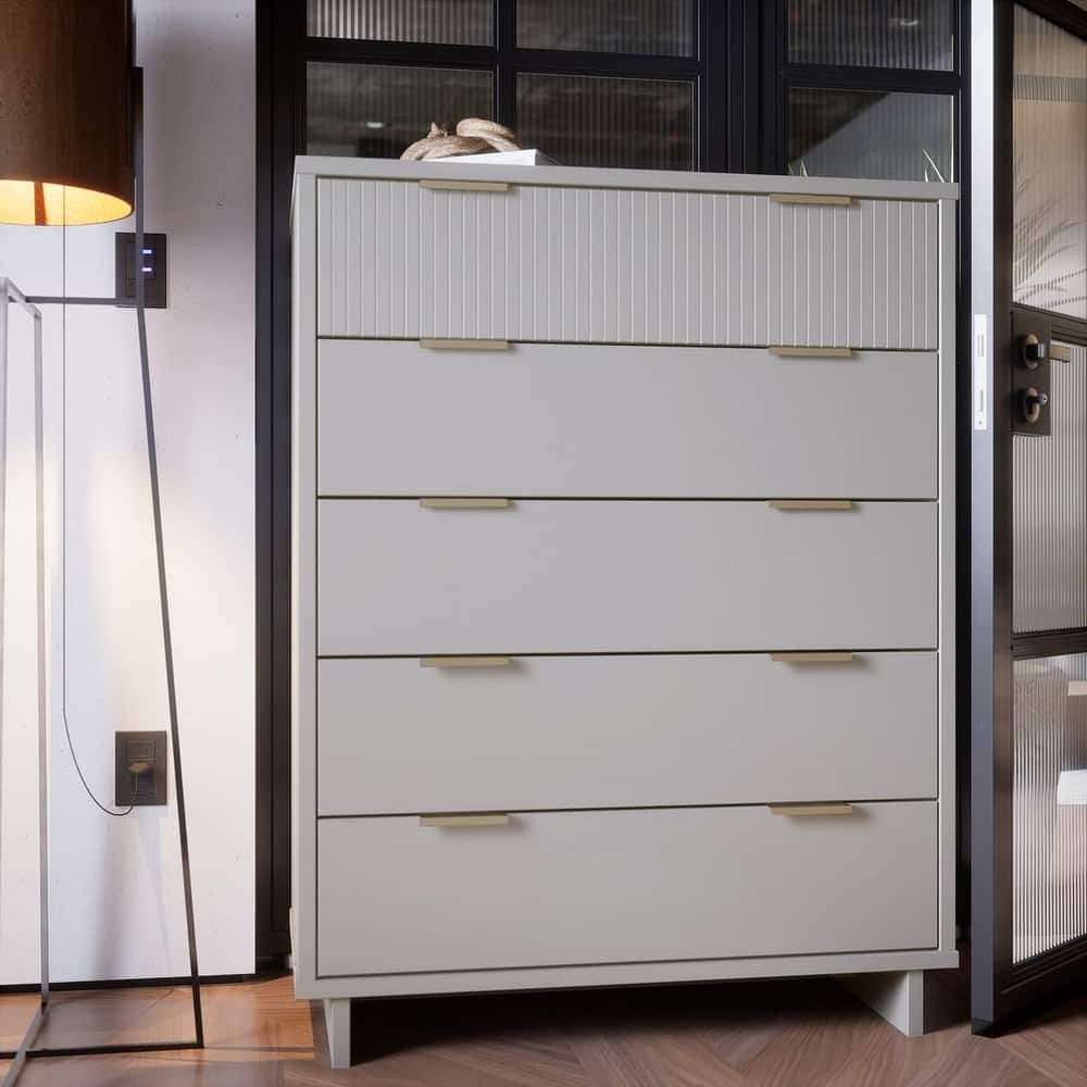 Manhattan Comfort Granville 45.27" Modern Tall 5 Drawer Dresser